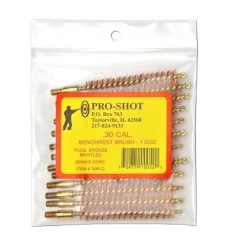 Picture of Pro-Shot Benchrest Phosphorus Bronze Rifle Cleaning Brushes .30 cal 12/ct 30R-CS