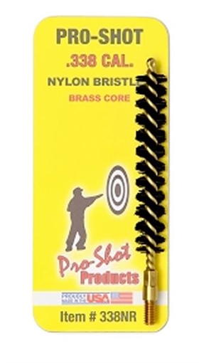 Picture of Pro-Shot Bore Brush .338 Cal Rifle #8-32 Thread Nylon Bristles Brass Core 338NR