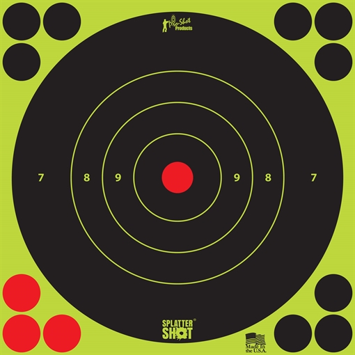 Picture of Pro-Shot Products Splatter Shot, 8" Bullseye, Adhesive Target, 6 Pack, Black/Green 8B-GREEN-6PK 8BGREEN6PK