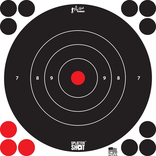 Picture of PRO-SHOT SPLATTER SHOT 8IN WHITE BULLSEYE TARGET - 6 QTY. PACK 8B-WHITE-6PK 8B-WHITE-6PK 8BWHITE6PK