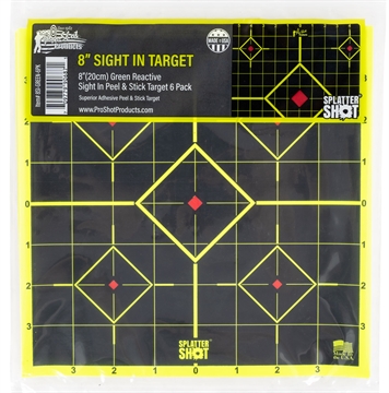 Picture of Pro-Shot Products Splatter Shot, Sight In, 8" Bullseye, Adhesive Target, 6 Pack, Black/Green 8SI-GREEN-6PK 8SIGREEN6PK