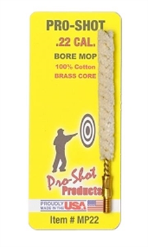 Picture of Pro-Shot Bore Mop .22 Cal Handgun/Rifle #8-32 Thread Cotton 1.75" Long MP22