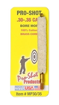 Picture of Pro-Shot Bore Mop .30 - .35 Cal Rifle #8-32 Thread Cotton 1.75" Long MP3035