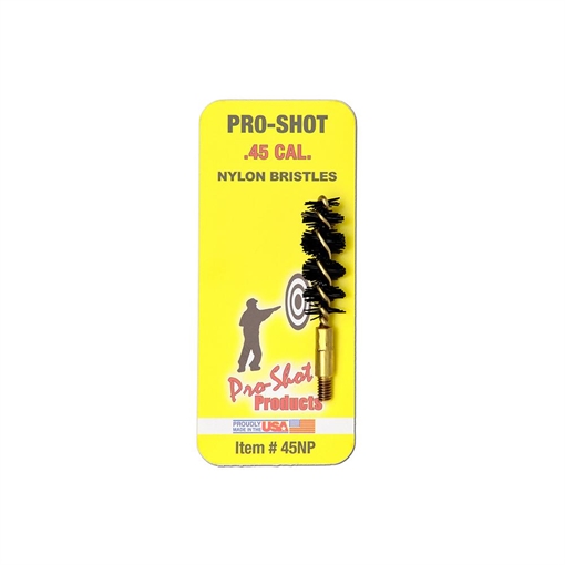 Picture of Pro-Shot Bore Brush .45 Cal Pistol #8-32 Thread Nylon Bristles Brass Core 45NP