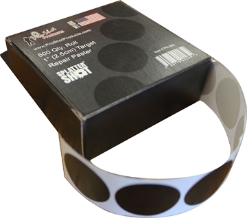 Picture of Pro-Shot Products Splatter Shot, 1" Repair Pasters, Adhesive Target, 500 Roll, Black PR-500 PR500