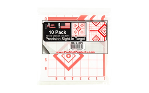 Picture of PRO-SHOT 16 X 16IN RED DIAMOND PRECISION SIGHT-IN TARGET 10 PACK SI-1-10PK