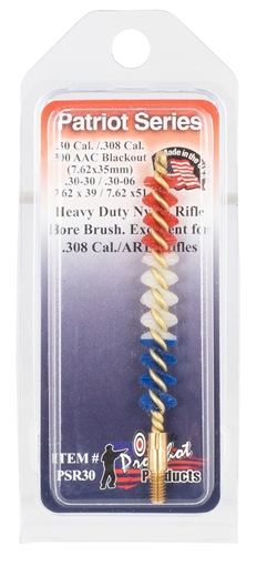 Picture of Pro-Shot Patriot Series Bore Brush .30/ .308/ .300 Blackout/ 7.62mm Cal Rifle #8-32 Thread Nylon Bristles Brass Core PSR30