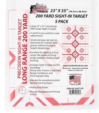 Picture of Pro-Shot SplatterShot Sight-In Diamond Hanging Heavy Paper 200 yds 23" x 35" White/Red 5 Pack RSI200YT5PK