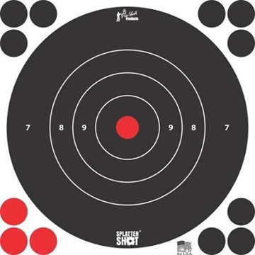 Picture of Pro-Shot Splatter Shot 8" White Bullseye Target - 6 Per Pack 10/ct Case 8B-WHTE-6PKX10