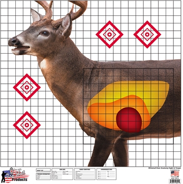 Picture of Pro-Shot Whitetail Sight-In Deer Heavy Paper Hanging Universal 25" x 25" Multi-Color 5 Pack WDSI5PK