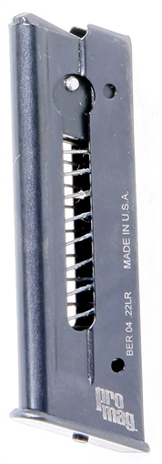 Picture of ProMag Standard 7rd 22 LR Fits Beretta 21A Bobcat Black Steel BER04