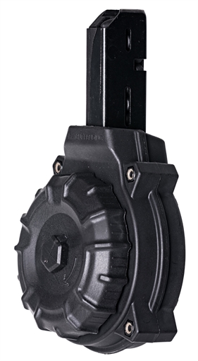 Picture of ProMag Standard 50rd Drum 9mm Luger Fits Colt Carbine/SMG Black DuPont Zytel Polymer DRMA10