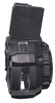 Picture of ProMag Standard 65rd Drum w/ Capacity Window 223 Rem/5.56x45mm Fits AR-15 Black DuPont Zytel Polymer DRMA24