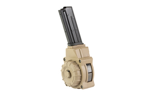 Picture of ProMag Industries Magazine, Drum, 5.7X28MM, 55 Rounds, Fits FN Five-seveN USG 5.7x28mm pistol, Polymer Construction, Flat Dark Earth DRM-A76-FDE