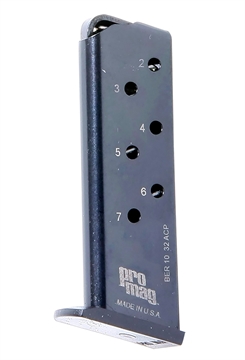 Picture of ProMag Industries Magazine, 32 ACP, 7 Rounds, Fits Beretta Tomcat, Steel, Blued Finish BER 10 BER10