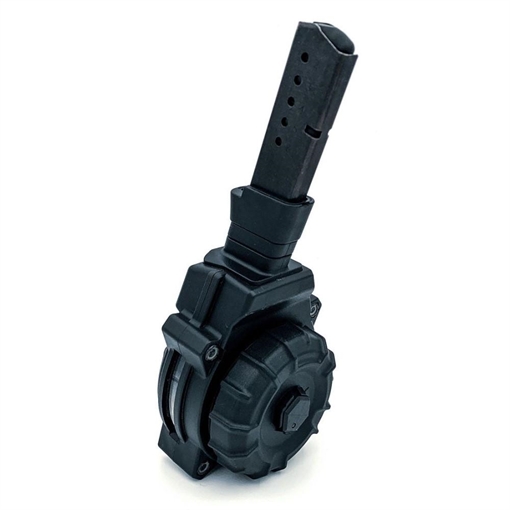 Picture of ProMag Industries Magazine, 9MM, 50 Round Drum, Fits Taurus PT 111, Polymer, Black DRM-A46 DRMA46