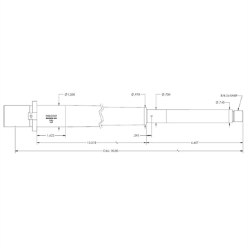 Picture of Proof Carbon Fiber Drop in Barrel for Daniel Defense DD5 AR-10 6.5 Creedmoor 20" 1:8 Twist 5/8-24 Thread 132883