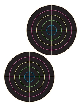 Picture of PRO-SHOT 2 QTY. MULTI-COLOR BULLSEYES ON 8.5IN X 11IN TAG PAPER - 10 PACK 5B-MC-10PK