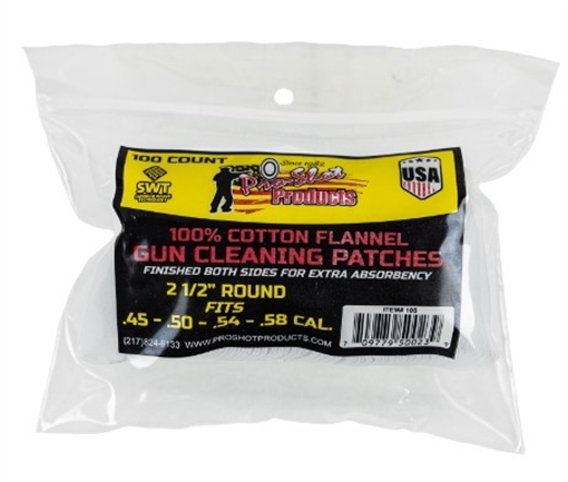 Picture of PRO-SHOT 21/2IN ROUND PATCHES - .45 CAL. TO .58 CAL. - 100 COUNT 105