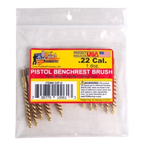 Picture of PRO-SHOT .22 CAL. PISTOL BRUSH - 12 QTY. BULK PACK 22P-D