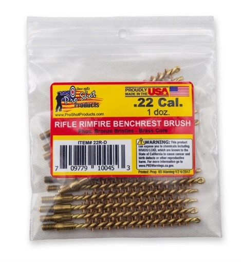 Picture of PRO-SHOT .22 CAL. RIFLE BRUSH - 12 QTY. BULK PACK 22R-D