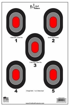 Picture of PRO-SHOT 23IN X 35IN 5 BULLSEYE WITH RED CENTERS 5 PACK 530-RC-5PK