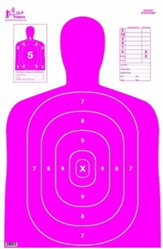 Picture of PRO-SHOT 23IN X 35IN B27 SILHOUETTE TARGET- PINK 5 PACK B-27E-PINK-5PK
