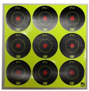 Picture of Pro-Shot SplatterShot Self-Adhesive Paper Black/Green 2" Bullseye 12Pack/108Targets 2BGREEN108