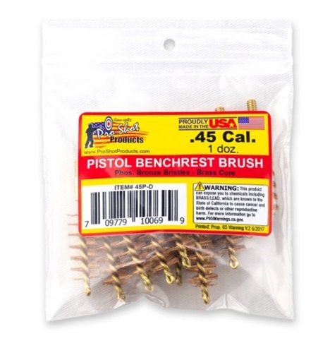 Picture of PRO-SHOT .45 CAL. PISTOL BRUSH - 12 QTY. BULK PACK 45P-D