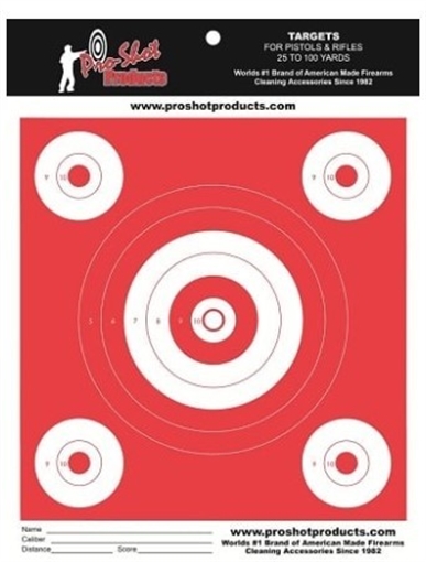 Picture of PRO-SHOT 6IN BULLSEYE / 2IN-4QTY. BULLSEYE DAY GLO ORANGE-HEAVY PAPER OG-100