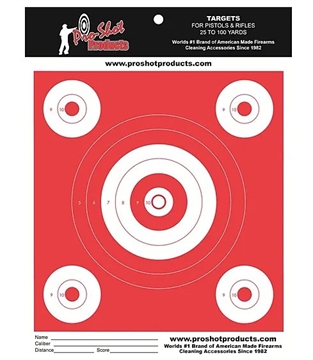 Picture of PRO-SHOT 6IN BULLSEYE / 2IN-4QTY. BULLSEYE DAY GLO ORANGE-HEAVY PAPER OG-500