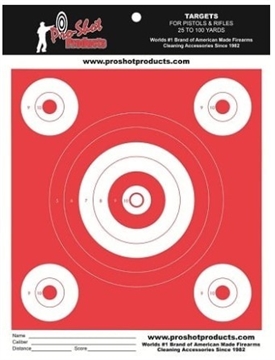 Picture of PRO-SHOT 6IN BULLSEYE / 2IN-4QTY. BULLSEYE DAY GLO ORANGE-HEAVY PAPER OG-6