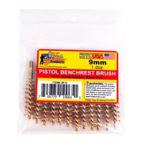 Picture of PRO-SHOT 9MM PISTOL BRUSH - 12 QTY. BULK PACK 9P-D
