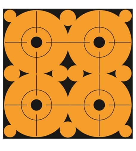 Picture of PRO-SHOT ORANGE PEEL AND STICK 3IN TARGET DOTS - 4 DOTS/10 PASTERS PER SHEET - 10 SHEETS 3RDOT-40