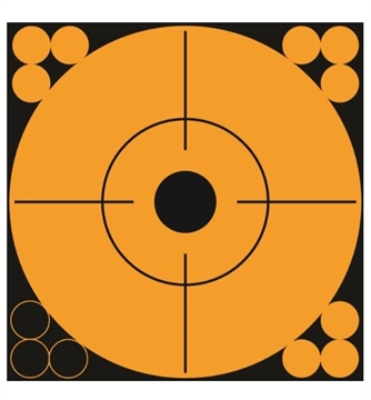 Picture of PRO-SHOT ORANGE PEEL AND STICK 6IN TARGET DOTS - 1 DOT/12 PASTERS PER SHEET - 10 SHEETS 6RDOT-10