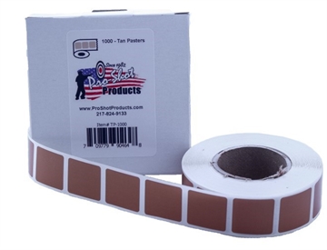 Picture of PRO-SHOT REPAIR PATCHES 7/8IN SQUARE - 1000 QTY. PER ROLL - CARDBOARD TAN TP-1000