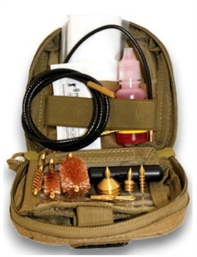 Picture of PRO-SHOT SOFT CASE 3 GUN PULL THROUGH KIT - .223 CAL/5.56MM-9MM-.45 CAL.- 12 GA - COYOTE TAN POUCH 3G-KIT