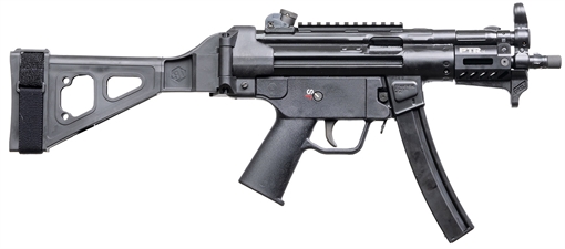 Picture of PTR 9RS BR 9mm Luger 30+1 6" Black Nitride 3-Lug Threaded Barrel, M-LOK Handguard, Black Parkerized Aluminum Picatinny Rail Receiver, SB Tactical Brace, Black Polymer Grip 9RSBR0090101