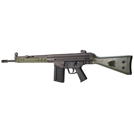 Picture of PTR Industries PTR-91 GI, Semi-automatic Rifle, 308 Win, 18" Barrel, Parkerized Finish, Green Furniture, 20Rd, Metal Lower, Removable 5/8X24 Flash Hider, 1-20Rd Magazine PTR100