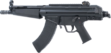Picture of PTR Industries PTR-32P PDWR, Pistol, Semi-automatic, 7.62X39, 8.5" Barrel, Steel, Black, Polymer Pistol Grip, Welded Scope Mount, Thumb Safety, 30 Rounds, 1 Magazine, 5/8X24 Flash Hider, HK33 Plastic Handguard, Anti-Tilt End Cap with Swivel, Right Hand PTR203