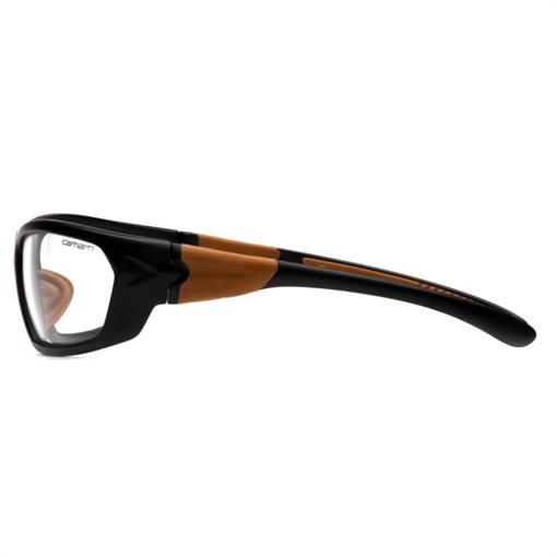 Picture of Pyramex Carhartt Carbondale Shooting Glasses Black and Tan with Clear Lens CHB210D