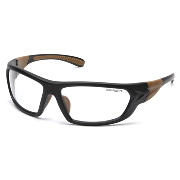 Picture of Pyramex Carhartt Carbondale Shooting Glasses Black and Tan with Clear Lens CHB210D
