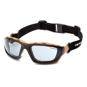 Picture of Pyramex Carhartt Carthage Shooting Glasses Black and Tan with Grey Anti-Fog Lens CHB420DTP