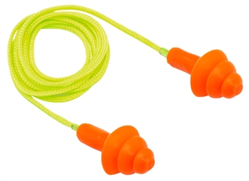 Picture of Pyramex Reusable Earplugs Polymer 24 dB Behind The Neck Orange/Yellow Adult 50 Pair RP3001