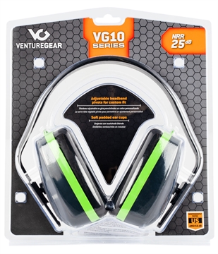 Picture of Pyramex Venture Gear VG10 Muff Polymer 25 dB Over the Head Blue/Green Adult 1 Pair VGPM1010C