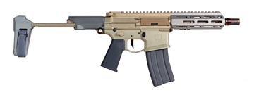 Picture of Q HONEY BADGER 300 BLACK 7IN BARREL 1IN 15 TWIST PISTOL WITH BRACE GRAY ACCENTS HB-300BLK-7IN-PISTOL HB-300BLK-7IN-PISTOL HB300BLK7PISTOL