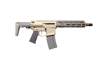 Picture of Q Honey Badger, Semi-automatic, SBR, 556NATO, 10" Threaded Barrel, Clear Anodized Finish, Flat Dark Earth, Collapsible Stock, 30 Rounds, 1 Magazine, Product Finishes, Shade Variations and Other Imperfections Are Normal Due to the Manufacturing Process HB-556-10IN-SBR