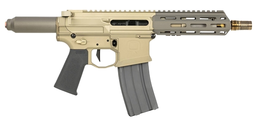 Picture of Q LLC Honey Badger 223 Rem/5.56 NATO 10" Black Threaded Barrel, M-LOK Handguard, Black Anodized Aluminum Picatinny Rail Receiver, No Brace HB55610INPISTOLNB