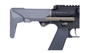 Picture of Q Shorty Stock, Gray, 2 Position, Fits AR/M4 Receivers, Includes Recoil Spring and 3oz Buffer Q-ACC-SHORTY-STOCK-GRAY ACCSHORTYSTOCKGRAY