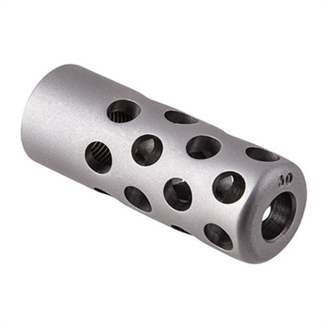 Picture of Gentry Custom QUIET MUZZLE BRAKE 30 CALIBER 1/2-28 STEEL SILVER 339201308